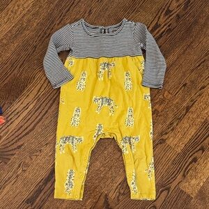 Tea 12-18 striped and Leopard Print Baby Romper